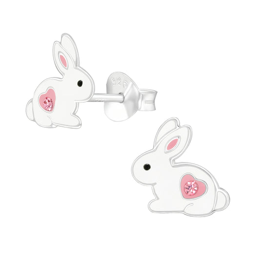 Lily Nily Pink Crystal Bunny Stud Earrings - SS