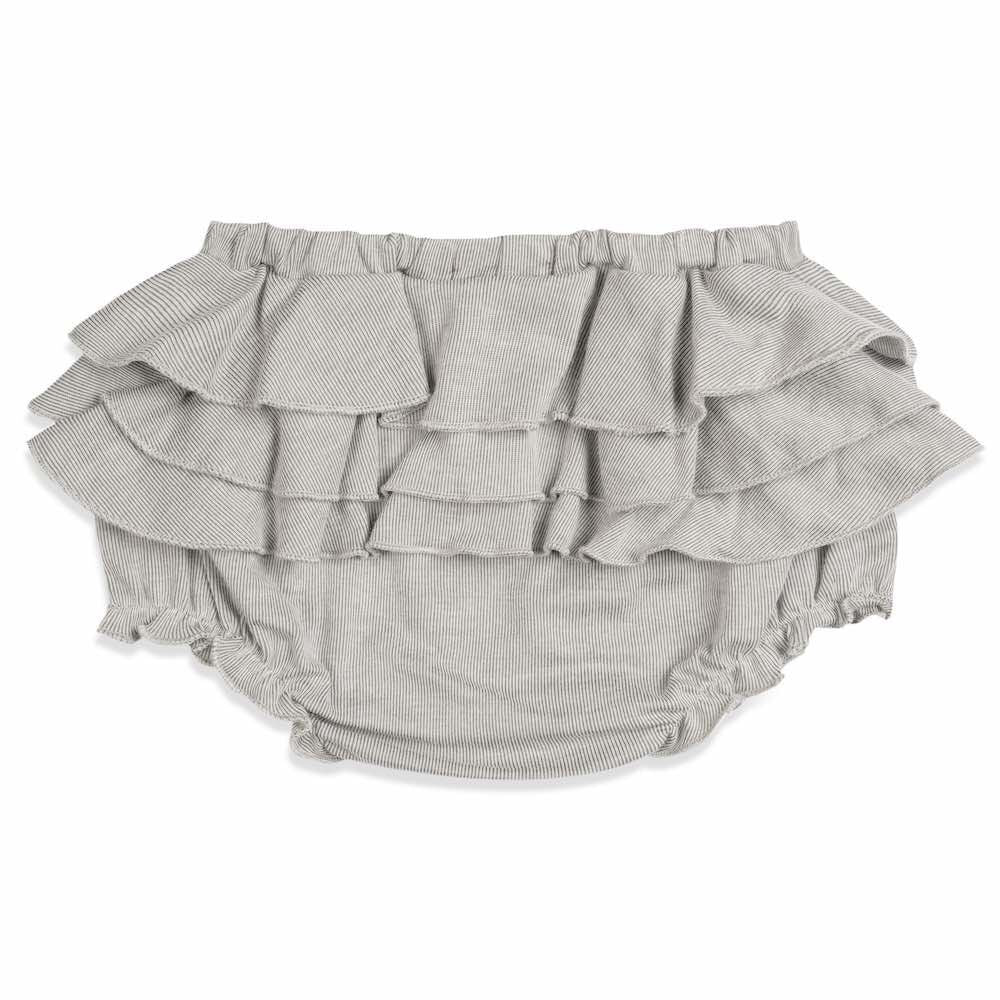 Milkbarn Ruffle Bloomer Grey Pinstripe