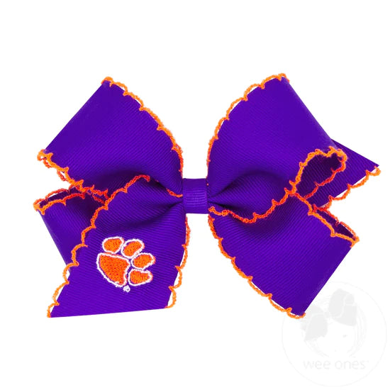 Wee Ones Medium Grosgrain Embroidered Collegiate Bow