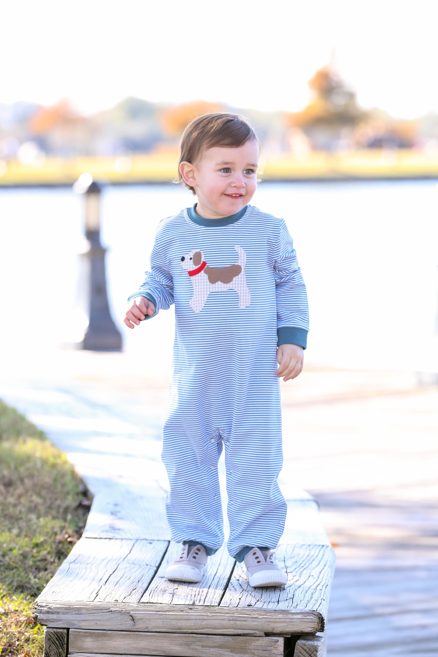 Trotter Street Boys Dog Applique Romper