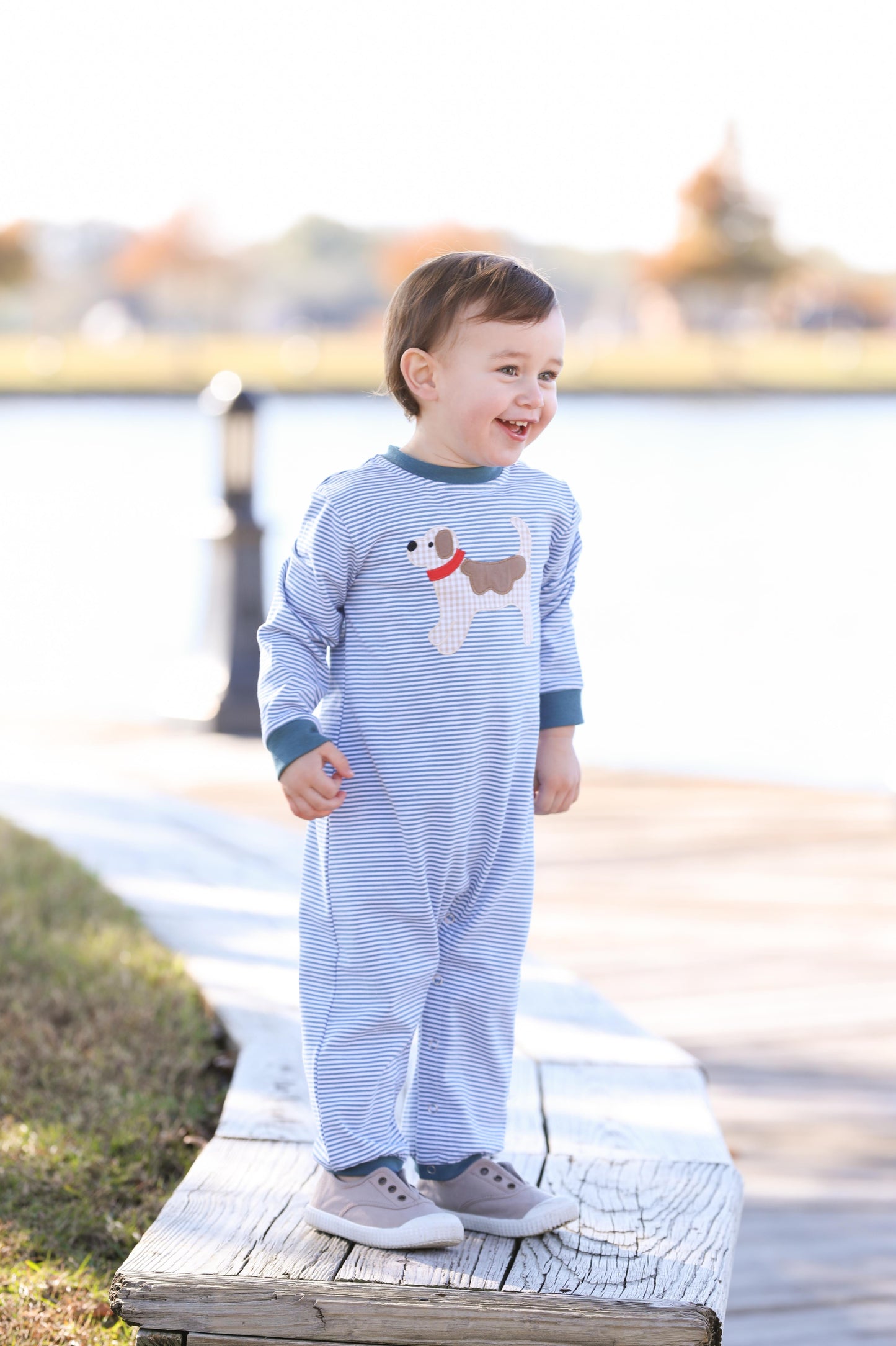 Trotter Street Boys Dog Applique Romper