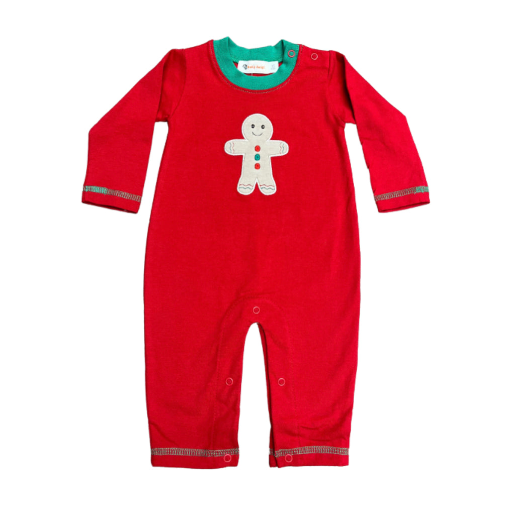 Luigi Red Gingerbread Romper