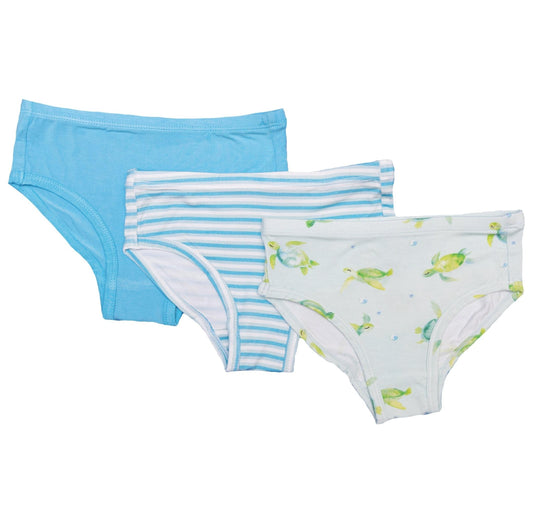 Macaron + Me Ocean Stripes Bamboo Panty 3-Pack
