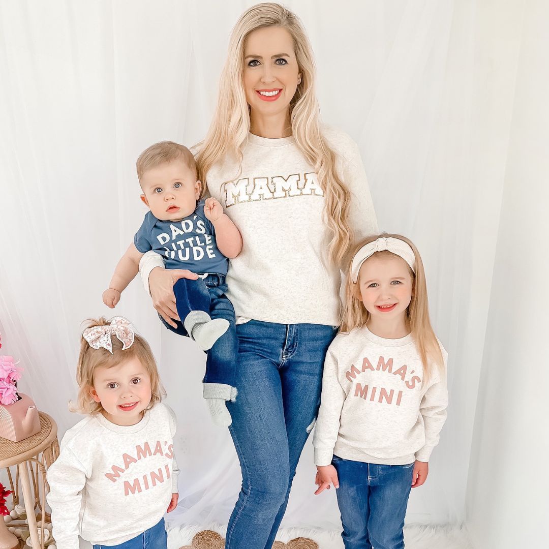 Sweet Wink Mama Patch Adult Sweatshirt - Natural