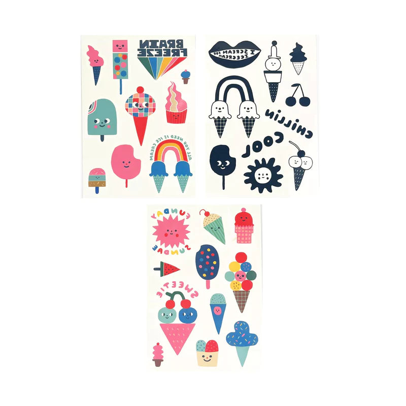 Mini Tattoo Palooza Temporary Tattoos - Ice Cream Party