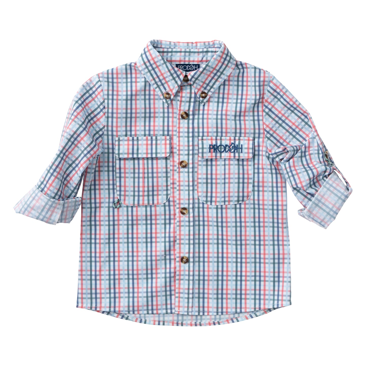 Prodoh Founders Kids Fishing Shirt Tea Rose Plaid