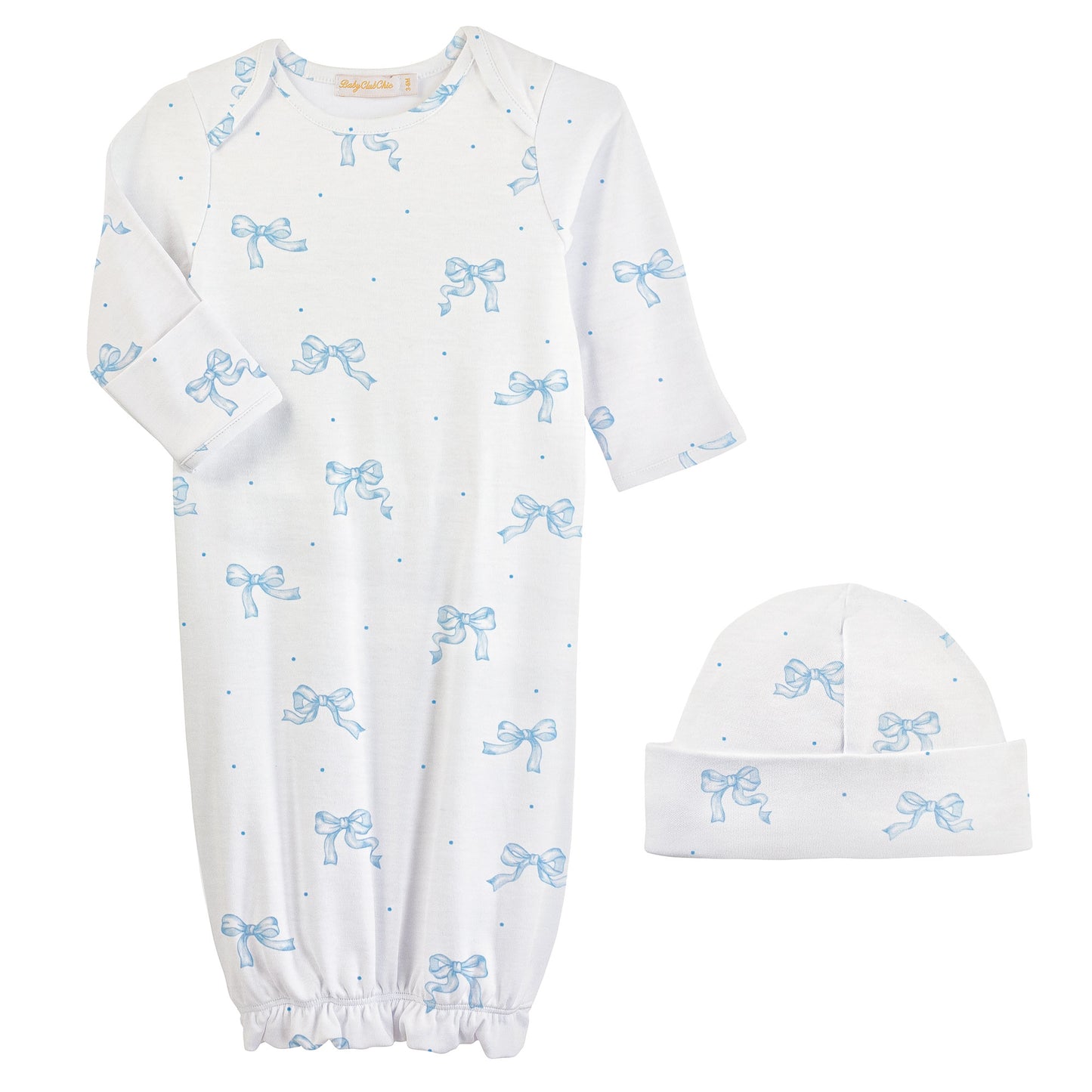 Baby Club Chic Pretty Bows Gown & Hat Set
