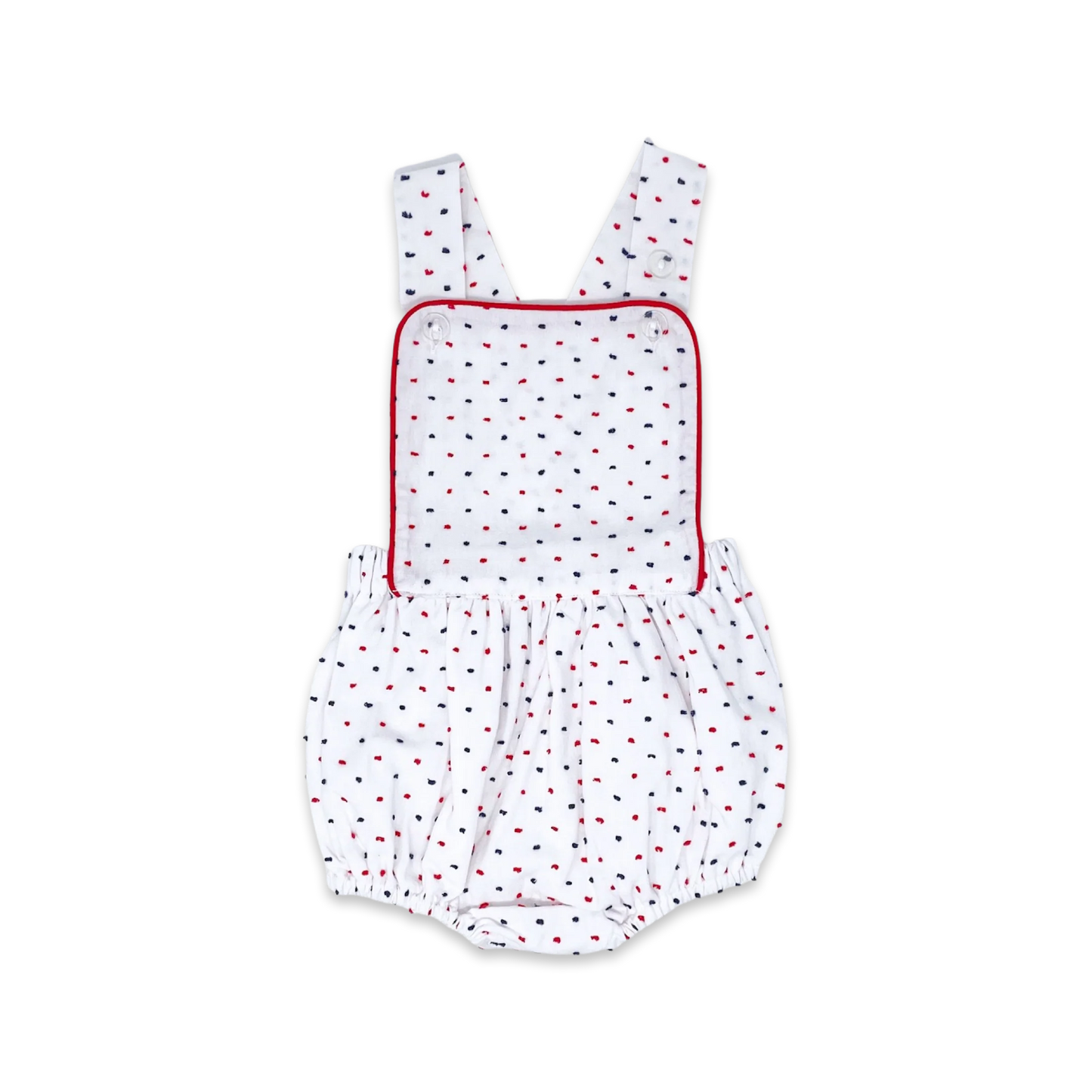 Lullaby Set Arthur Apron - Navy/Red Swiss Dot