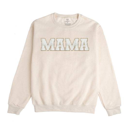 Sweet Wink Mama Patch Adult Sweatshirt - Natural