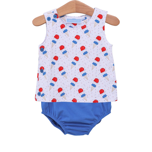 Trotter Street Patriotic Ice Cream Diaper Set