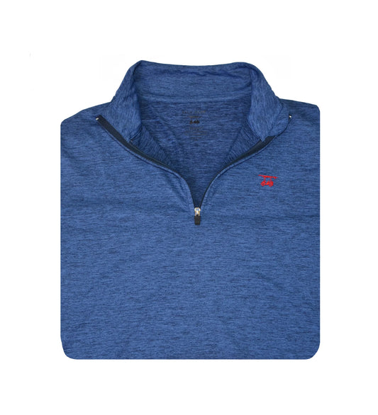 Bald Head Blues Ocean View QuarterZip Heather Royal Blue