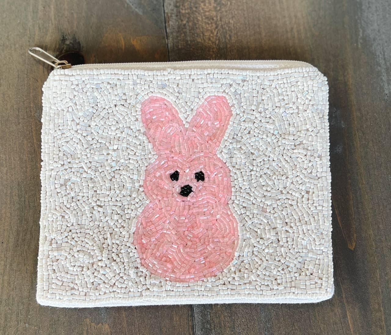 Peep Easter Seed Beaded Coin Purse