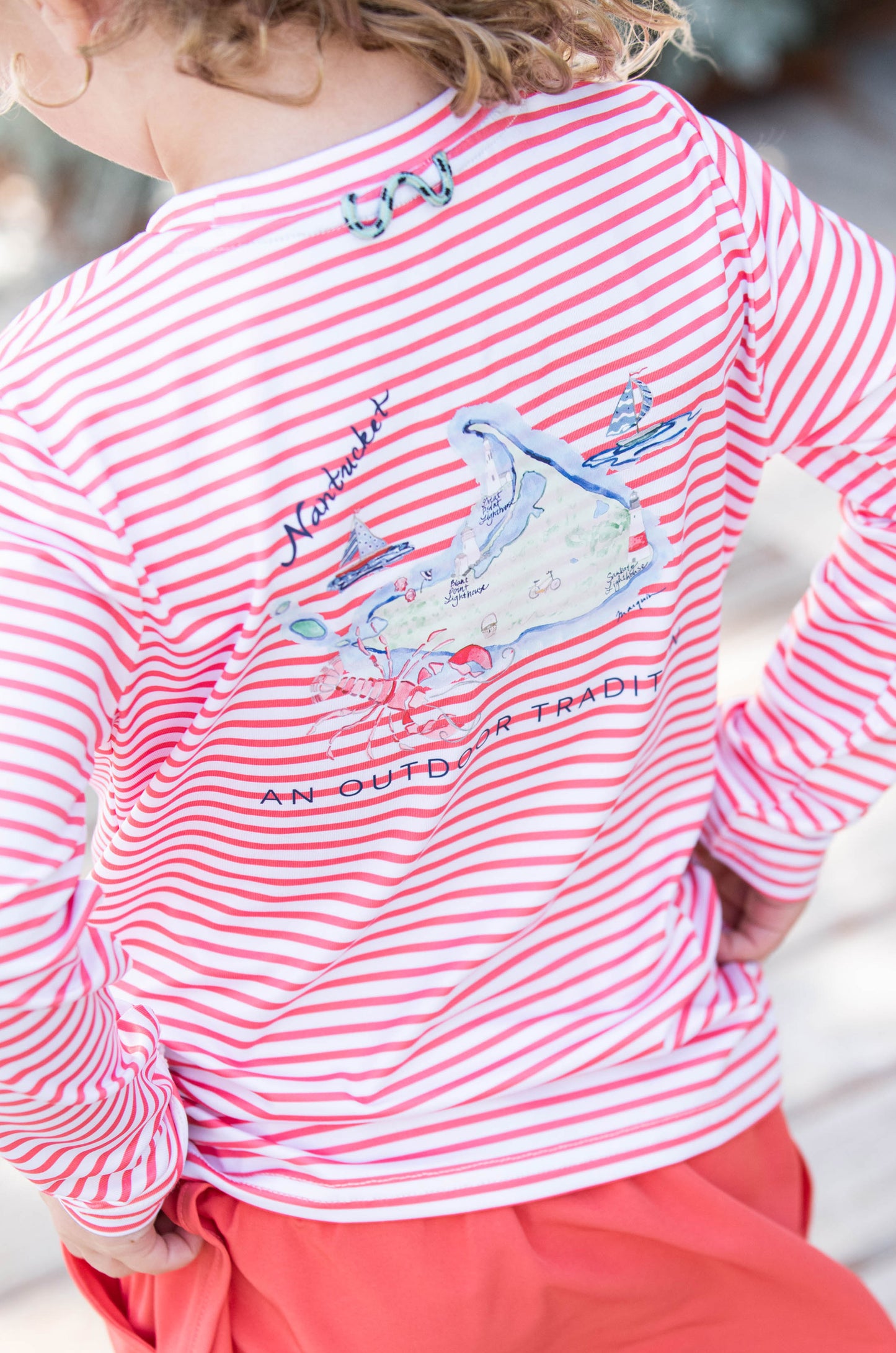 Prodoh Long Sleeve Pro Performance Fishing Tee Tea Rose Stripe