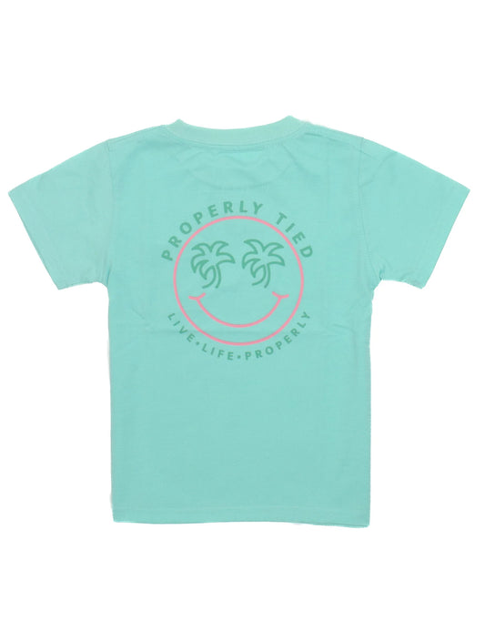 Properly Tied Girls Tee - Smiley Seafoam