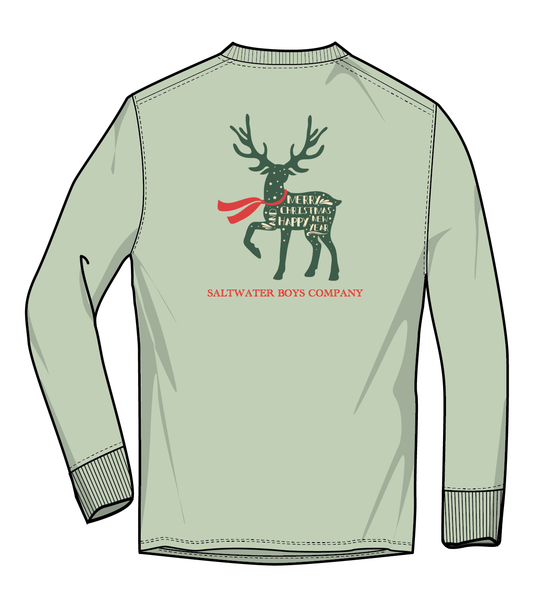 Saltwater Boys LS Graphic Tee - Christmas Deer