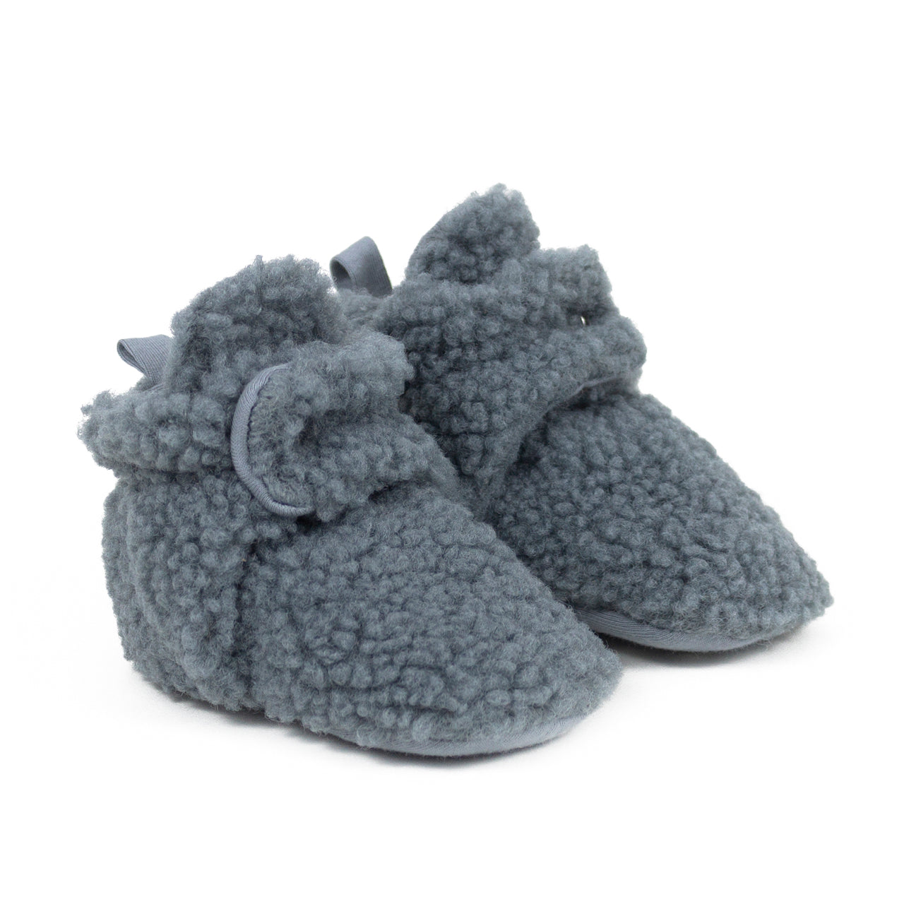 Robeez Sherpa Snap Booties Grey