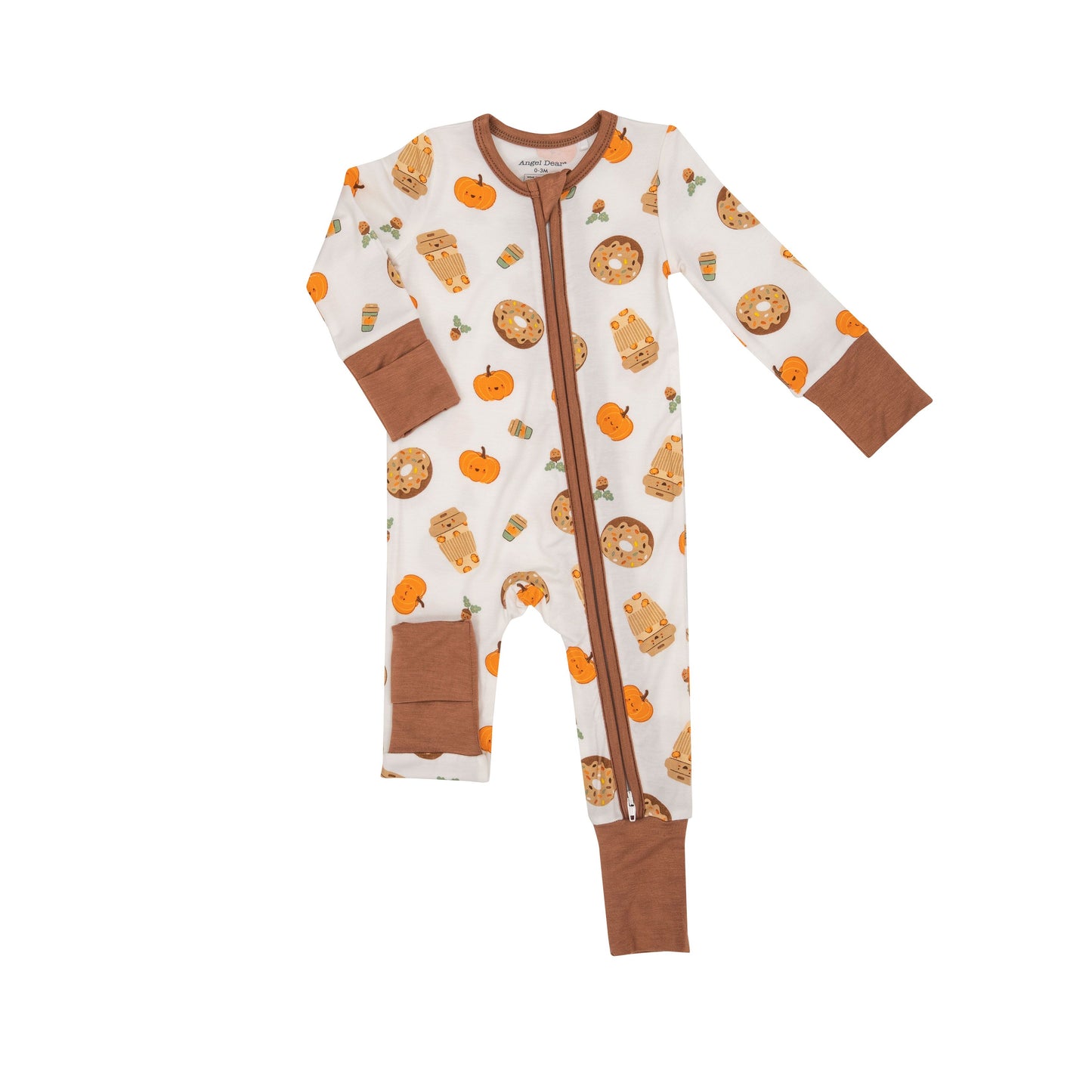 Angel Dear Pumpkin Spice Latte Zipper Romper