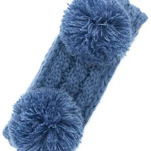 C.C Double Pom Kids Head Wrap With Fuzzy Lining