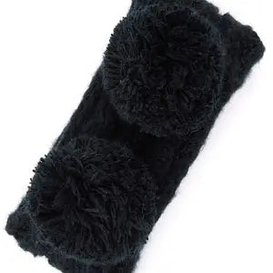C.C Double Pom Kids Head Wrap With Fuzzy Lining