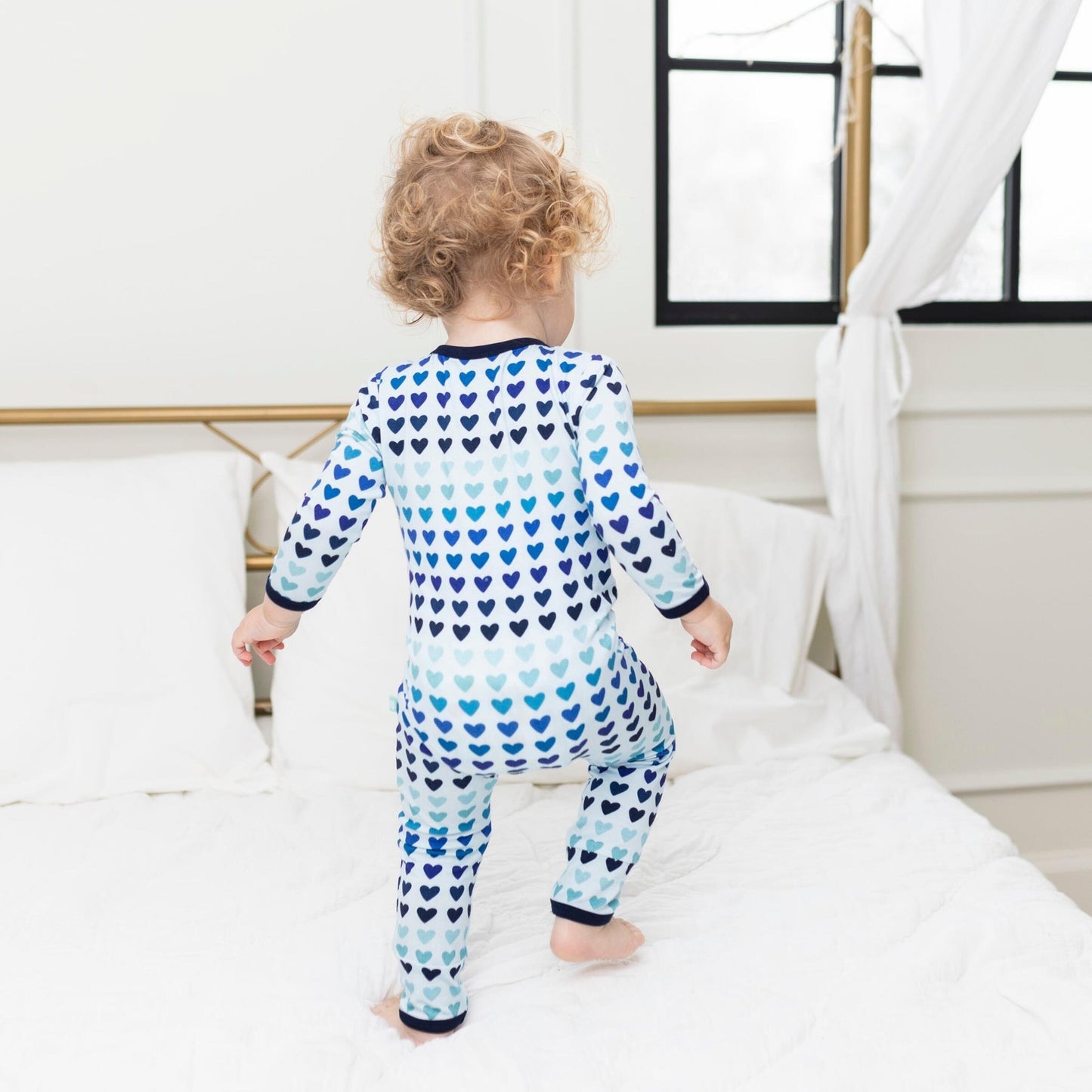 Macaron + Me Rainbow Blues Hearts - 2 pc Pajamas