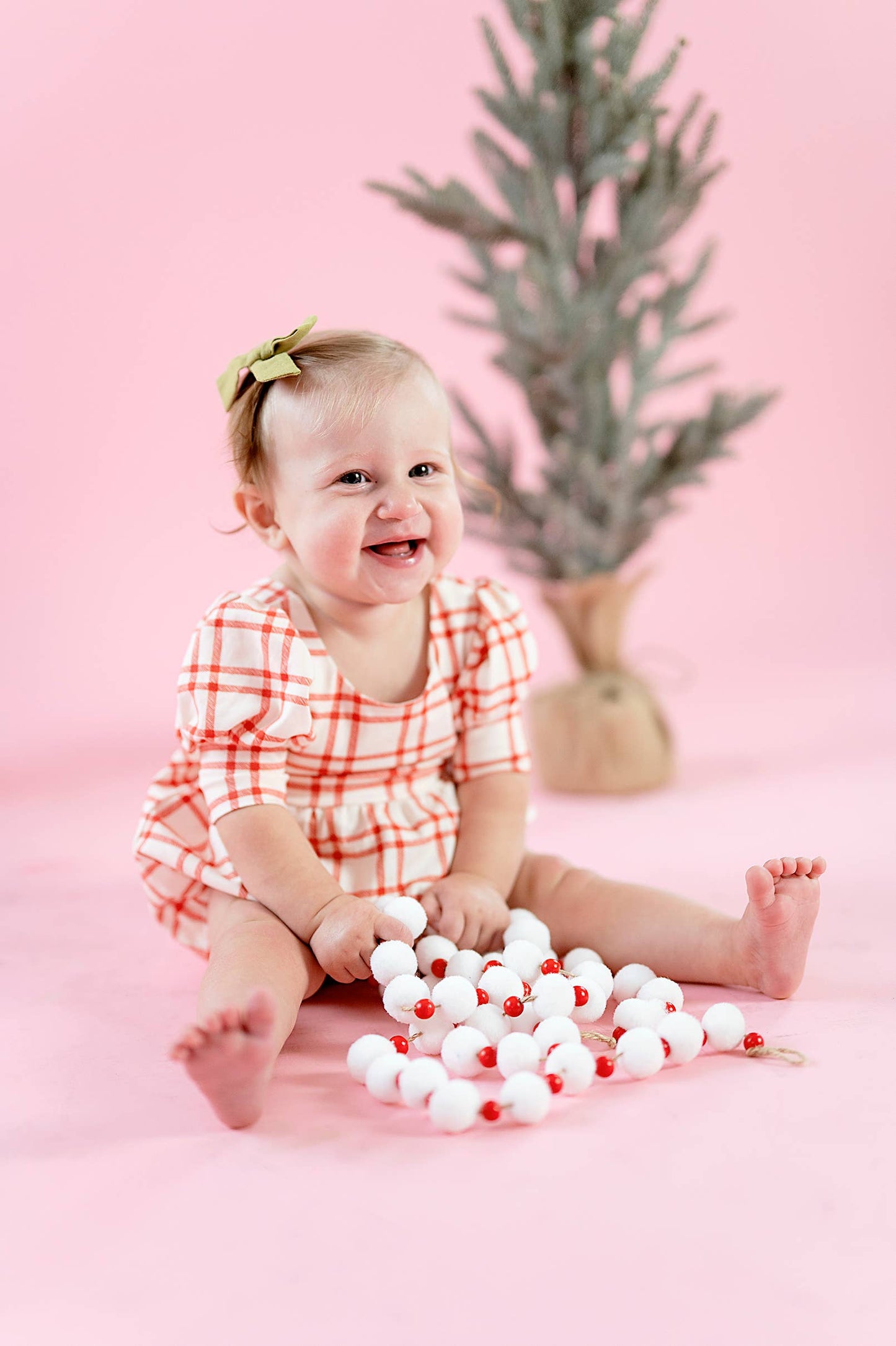 Ollie Jay - Puff Romper in Scarlet Plaid