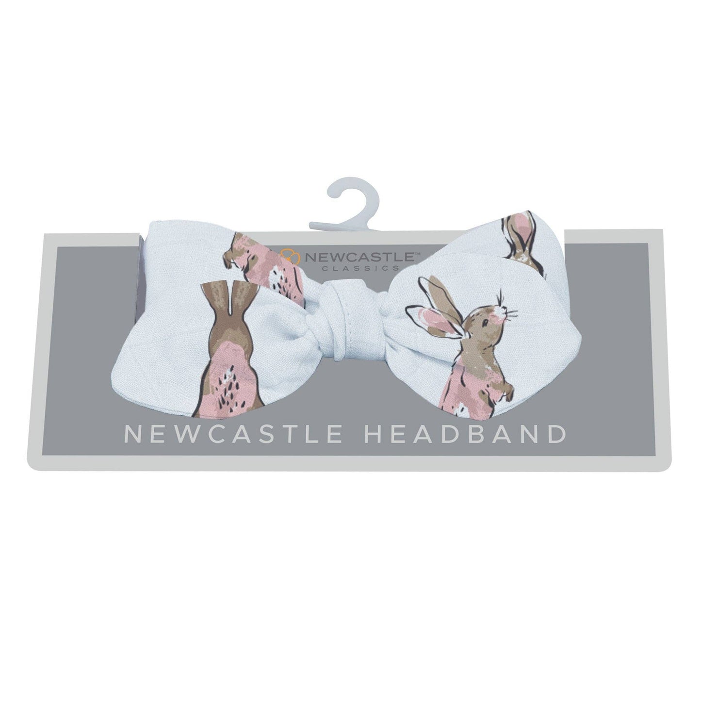 Powder Pink Bunnies Bamboo Headband