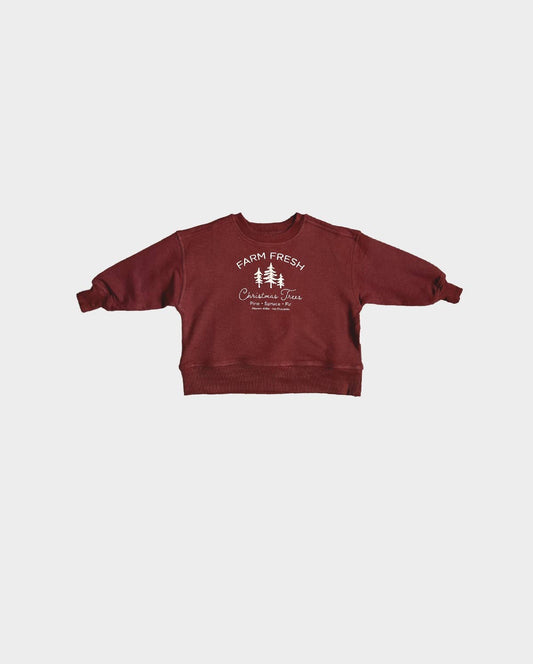 Babysprouts Boxy Sweatshirt in Farm Fresh Christmas Trees