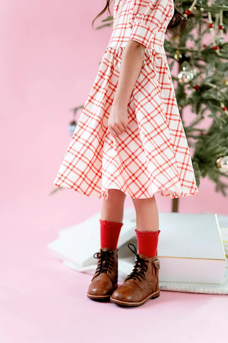 Ollie Jay - Puff Dress in Scarlet Plaid