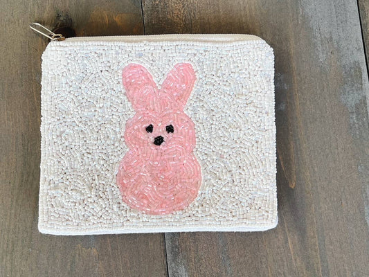 Peep Easter Seed Beaded Coin Purse