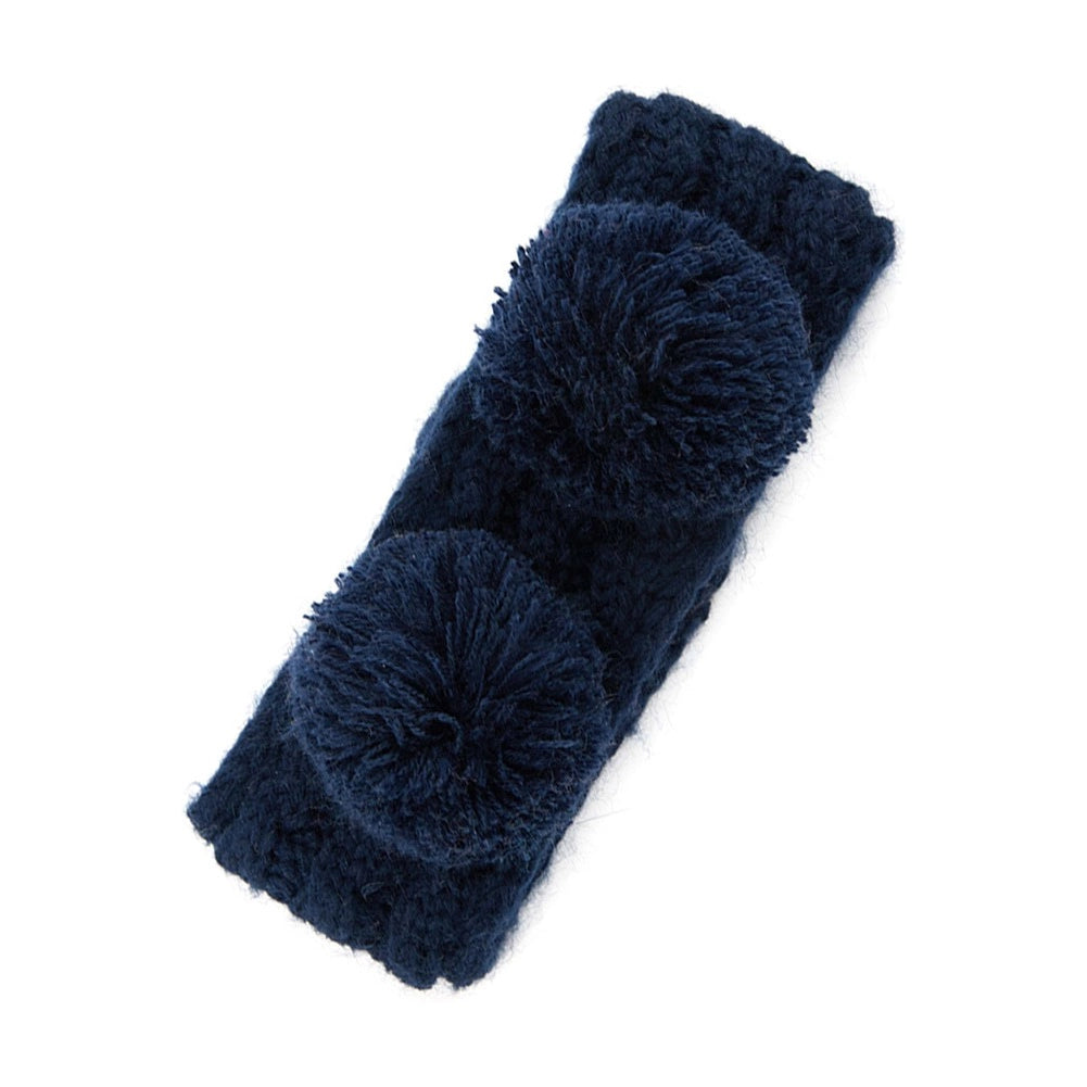 C.C Double Pom Kids Head Wrap With Fuzzy Lining