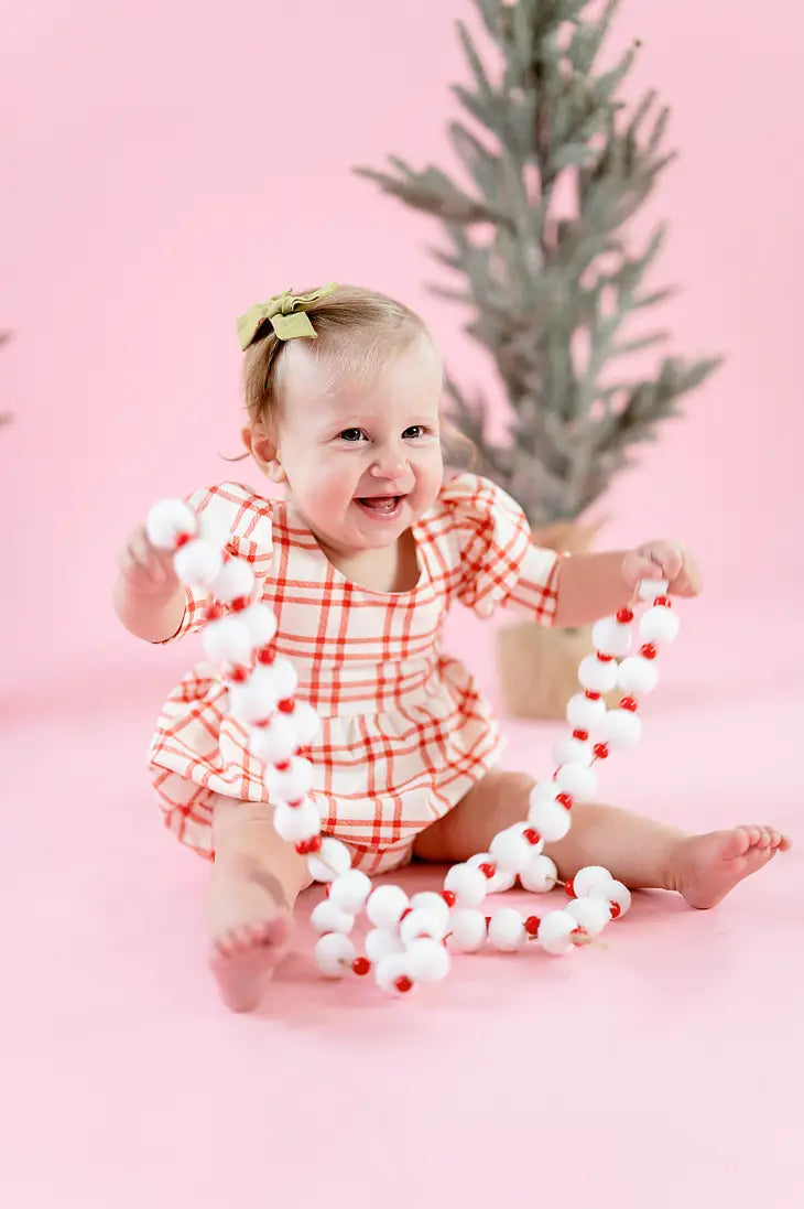 Ollie Jay - Puff Romper in Scarlet Plaid