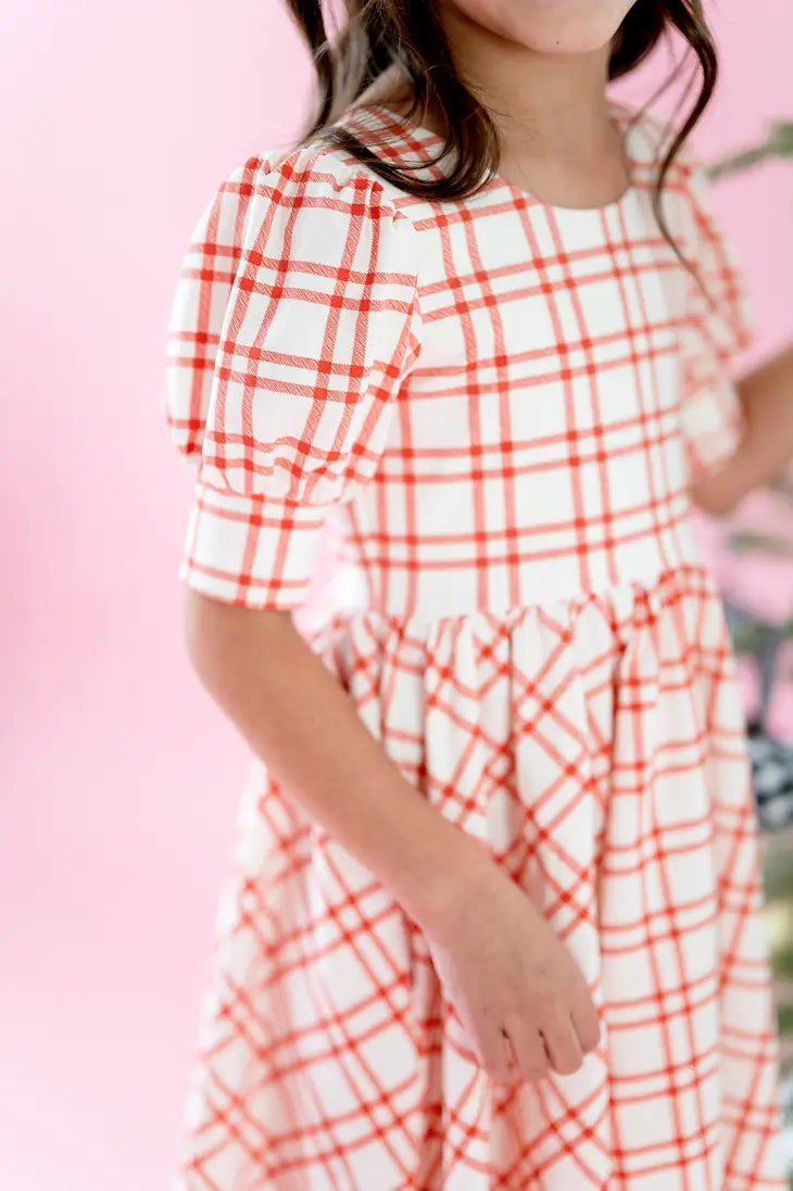 Ollie Jay - Puff Dress in Scarlet Plaid
