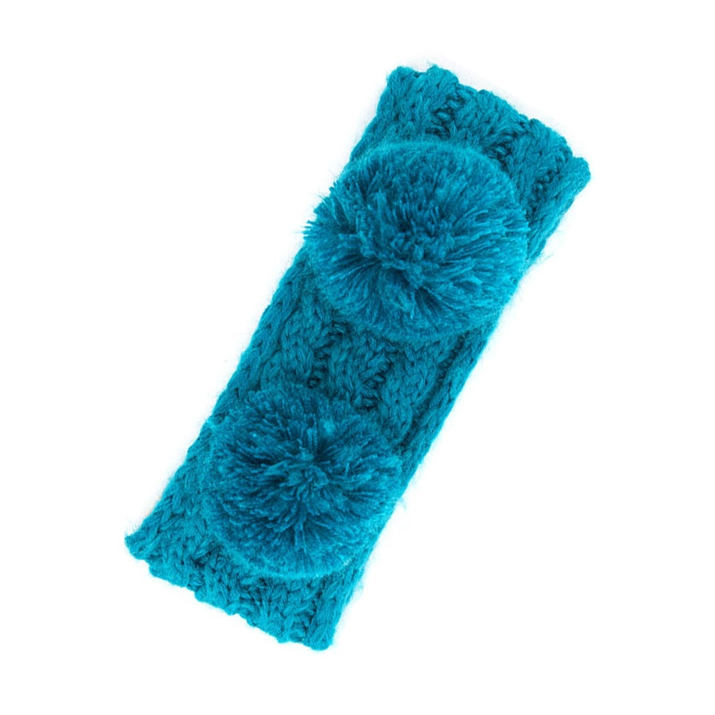 C.C Double Pom Kids Head Wrap With Fuzzy Lining