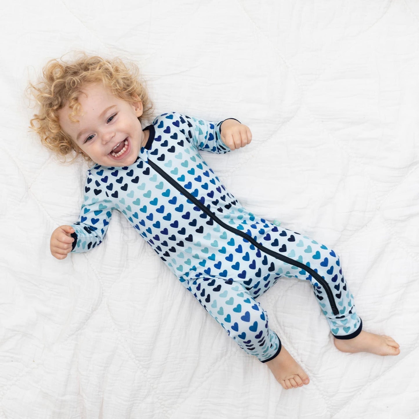Macaron + Me Rainbow Blues Hearts - 2 pc Pajamas