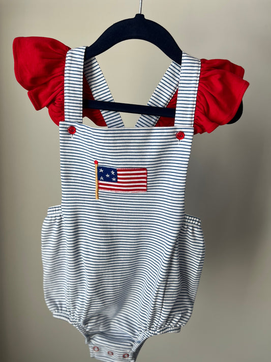 Squiggles by Charlie American Flag Ruffle Bubble