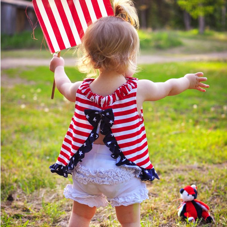 AnnLoren 4th of July Ruffle Swing Tank Top