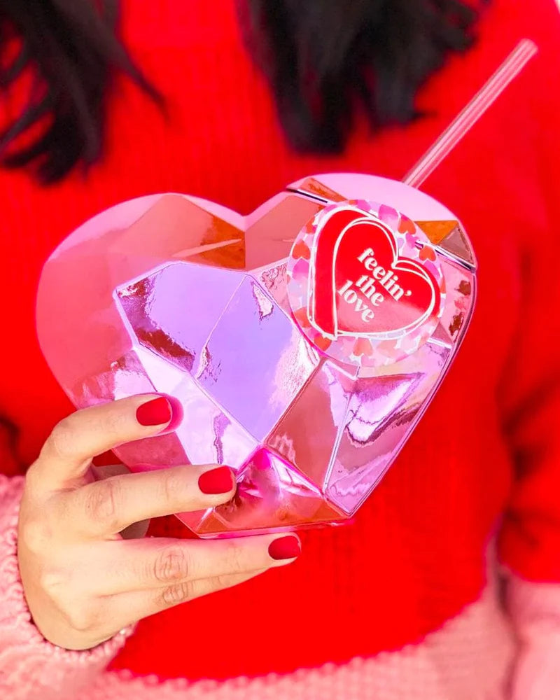 Packed Party Disco Heart Tumbler - Pink