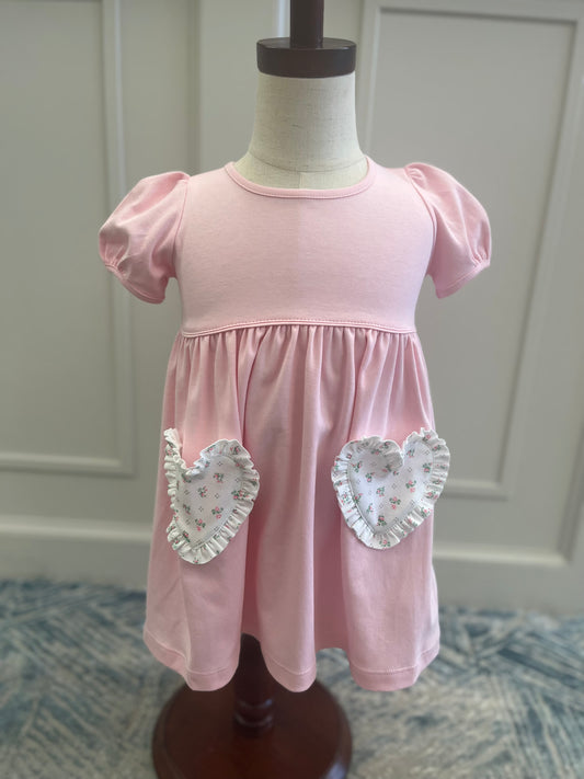 Squiggles Hearts with Tulips Popover Dress