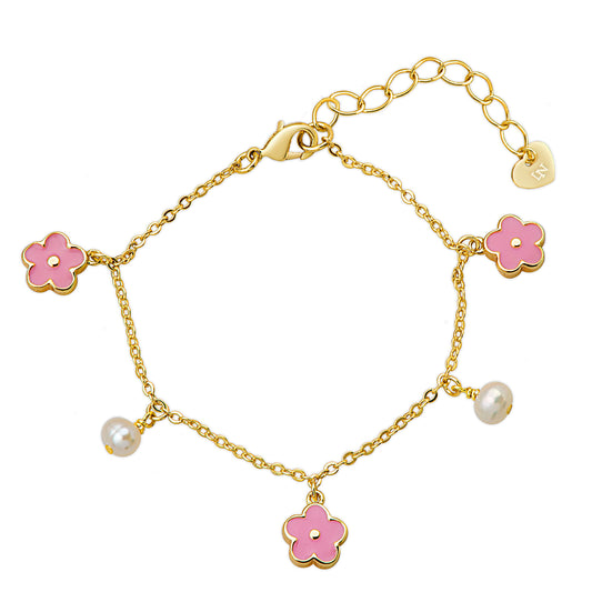 Lily Nily Flowers & Pearls Charm Bracelet
