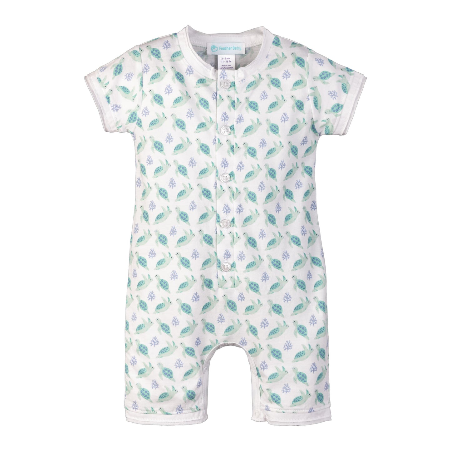 Feather Baby Henley Turtle Romper