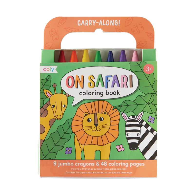 On Safari Coloring Book w/Crayons