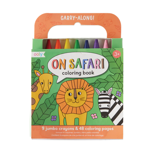 On Safari Coloring Book w/Crayons