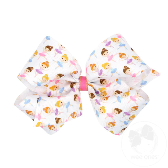 Wee Ones King Princess and Dance-Inspired Printed Hair Bow