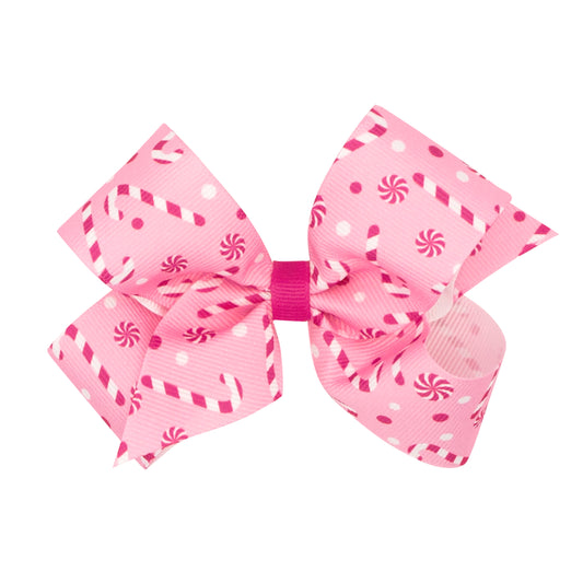 Wee Ones Medium Grosgrain Peppermint Bow