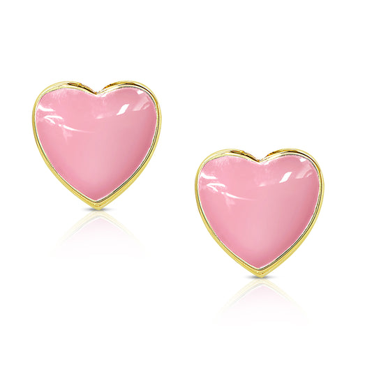 Lily Nily Heart Stud Earrings - Pink