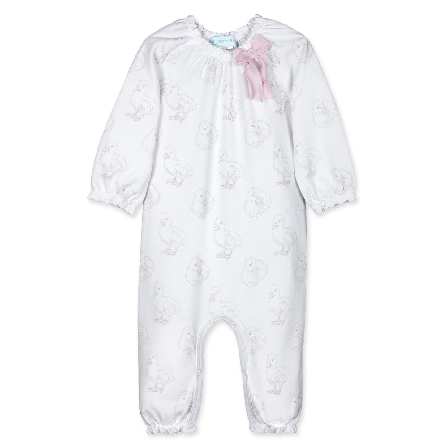 Feather Baby Bow Romper - Ducklings