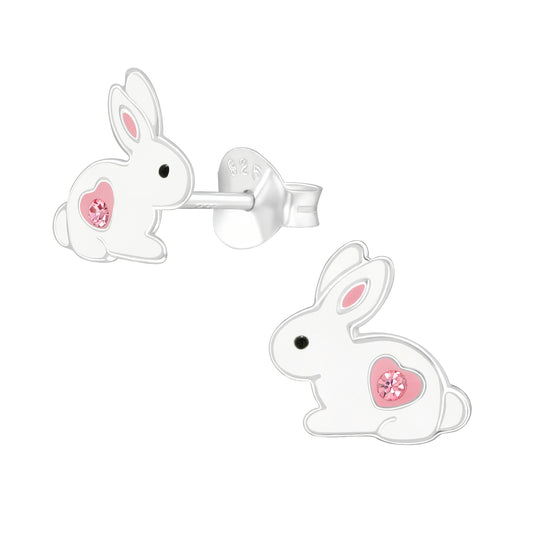 Lily Nily Pink Crystal Bunny Stud Earrings - SS