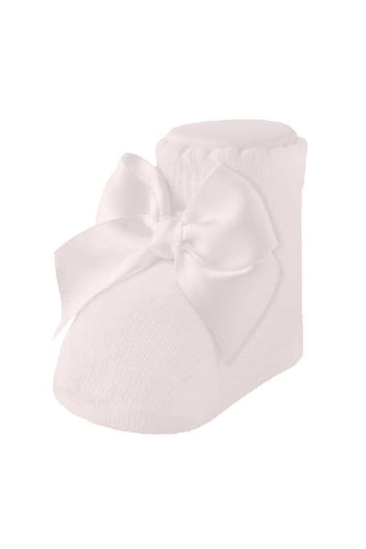 Carlomagno Newborn Bow Socks - Soft Pink