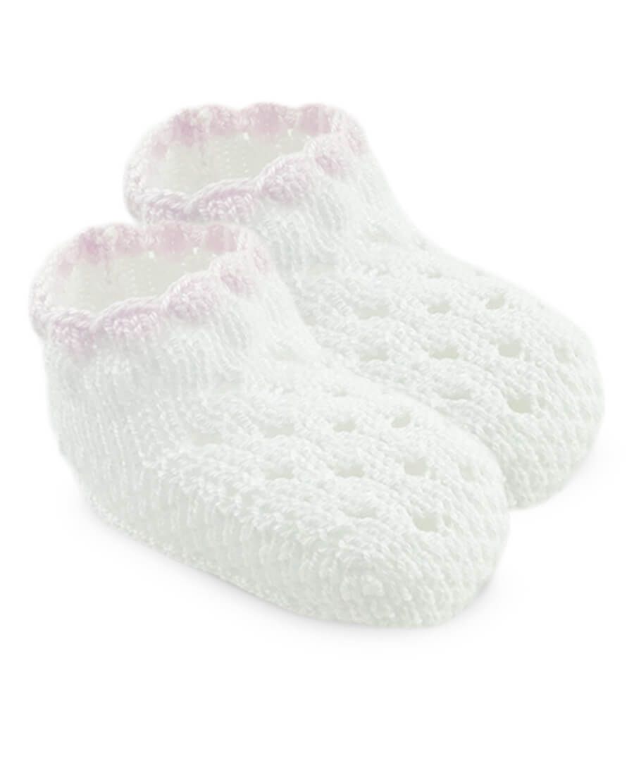 Jefferies Socks Pointelle Bootie Pink - Newborn