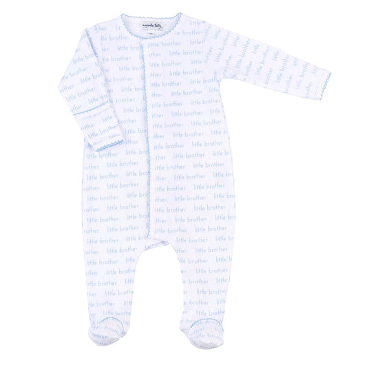 Magnolia Baby Little Brother Printed Zipped Footie